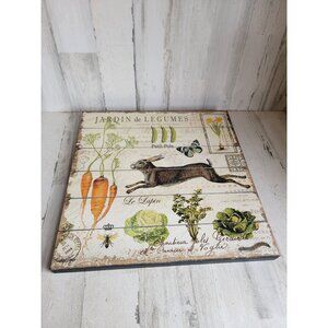 Pier 1 Jardin de Legumes botanical garden rabbit wooden hanging decor